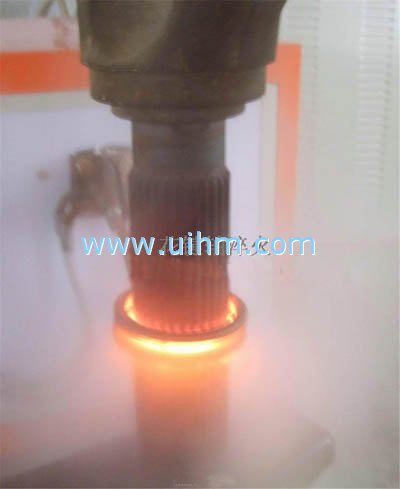 Splined shaft induction hardening