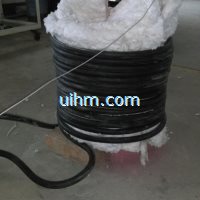 induction heating steel pipes by water cooled flexible induction coil and 120kw rf induction heater